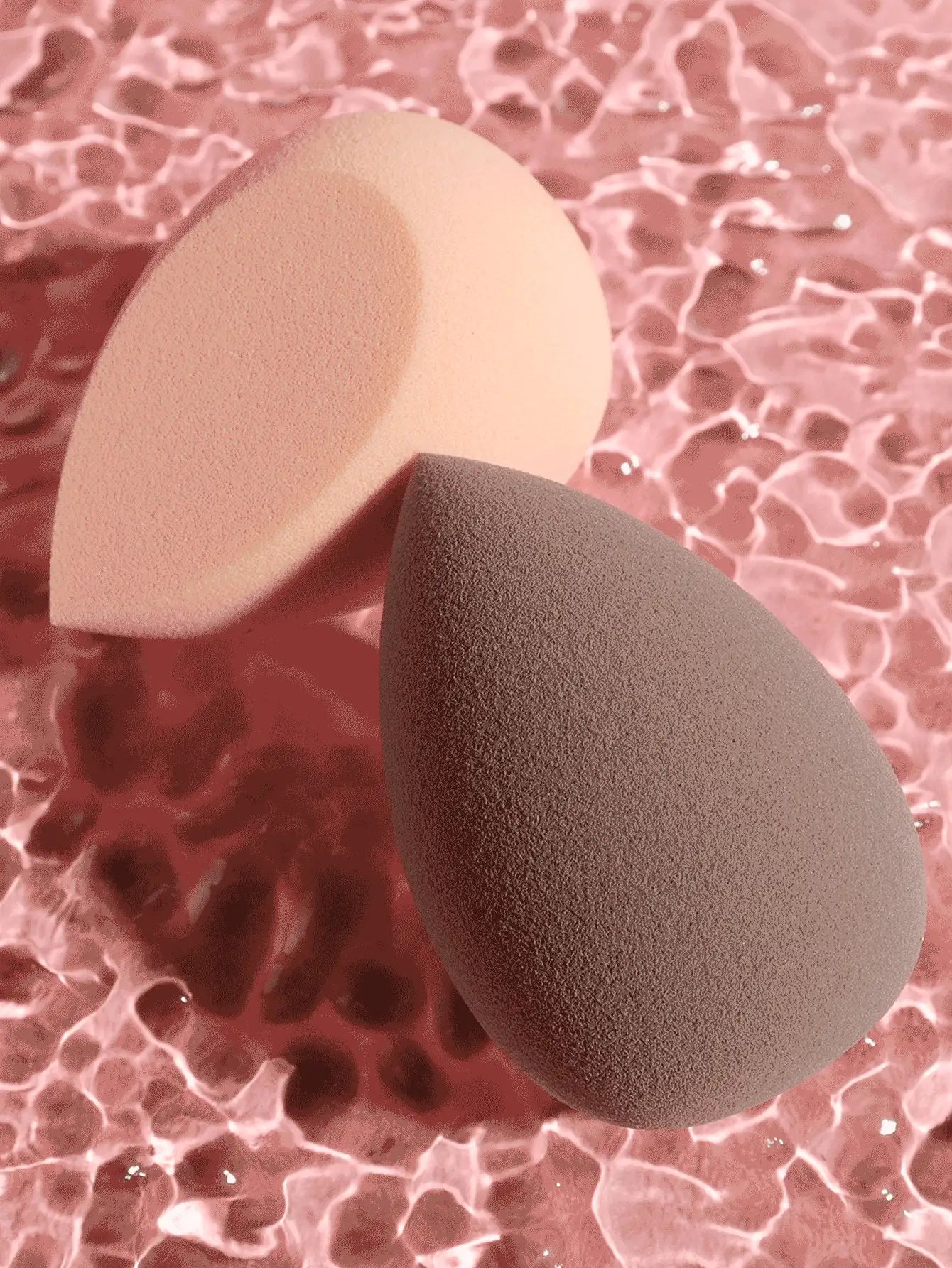 干湿使用美容蛋化妆海绵套装，2 件柔软触感化妆海绵适合所有皮肤类型的化妆海绵化妆搅拌器 - 彩色 - 查看 2