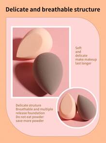 干湿使用美容蛋化妆海绵套装，2 件柔软触感化妆海绵适合所有皮肤类型的化妆海绵化妆搅拌器 - 彩色 - 查看 8