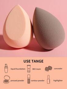 干湿使用美容蛋化妆海绵套装，2 件柔软触感化妆海绵适合所有皮肤类型的化妆海绵化妆搅拌器 - 彩色 - 查看 11