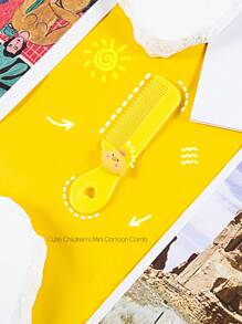 Wide Tooth Comb, 1Pc Plastic Cartoon Cute Fine Teeth Portable Reusable Washable Detangling Hair Comb For Improve Hair Health, Hair Brush, Detangling Brush, Ball Brush, Mini Hair Brush Set, Wooden Comb, Hair Brush, Comb, Slick Back Brush, Hairbrush, Edge Brush,Hair Brush,Slick Back Brush,Styling Brush,Curly Hair Brush,Edge Brush,Hair Comb,Brush Hair,Hair Brush Set,Comb Hair,Comb For Curls,Detangling Brush,Hair Brush For Women,Hair,Travel,Hair Products,Hair Tools,Hair Stuff,Barber,Barber Accessories,Barbershop,Hairdressing Equipment - Yellow - View 1