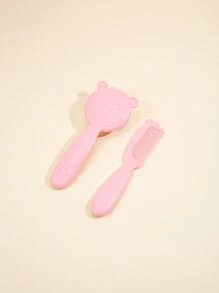 Styling Comb Set,2Pcs Pink Cartoon Decor Massage Hair Comb Set Scalp Massager Shampoo Brush, Scalp Care Brush,Back To School,Travel Holiday Essentials,Hair Accessories For Women