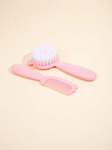 Styling Comb Set,2Pcs Pink Cartoon Decor Massage Hair Comb Set Scalp Massager Shampoo Brush, Scalp Care Brush,Back To School,Travel Holiday Essentials,Hair Accessories For Women