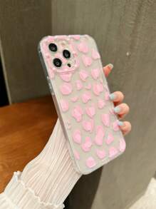 Vỏ điện thoại trong suốt da báo - Hồng - Xem 3