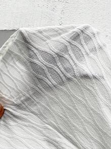 SHEIN LUNE Plus Guipure Lace Trim Belted Dress - White - View 7