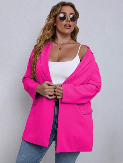 EMERY ROSE Plus Double Button Flap Detail Blazer Graduation,Back To School,Teacher Outfits For Women Fall Cloth For Women Autumn
