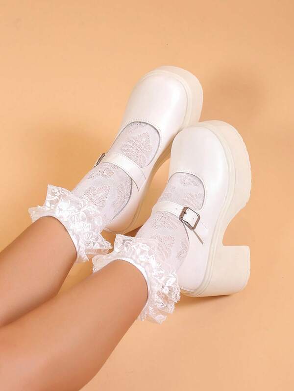 Women Minimalist Platform Mary Jane Pumps, Elegant Beige Pumps SHEIN UK