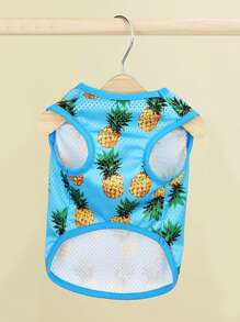 1PC Bình In Hình Quả Dứa Cho Chó Và Mèo Cho Mùa Hè - Màu xanh lam - Xem 3