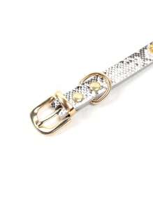 1PC Da Rắn In Cổ Thú Cưng Cho Chó Và Mèo Để Trang Trí - Đen và trắng - Xem 3