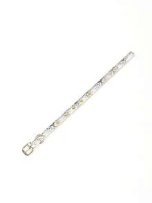 1PC Da Rắn In Cổ Thú Cưng Cho Chó Và Mèo Để Trang Trí - Đen và trắng - Xem 4
