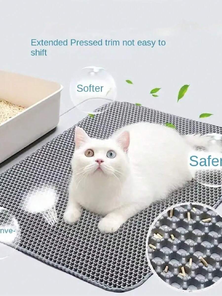 1 pieza Alfombra para gatos de doble capa antideslizante para gato para doméstico - Gris - Ver 1