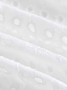 SHEIN MOD Quần đùi nữ phân lớp Dây kéo Tranh thêu màu trơn Giải trí - trắng - Xem 3