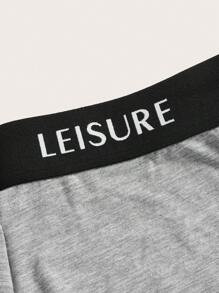 Ocili Leisure Smooth & Comfy Waist Letter Tape Bra And Brief Set - Light Grey - View 6