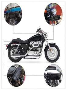 1 túi đựng đồ xe máy PU đa chức năng chống thấm nước - màu đen - Xem 2