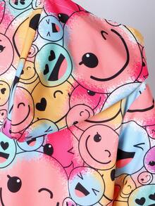 SHEIN Young Girl Spring/Summer Fun Printed Joyful Outdoor Casual Jacket With Long Sleeves - Multicolor - View 5