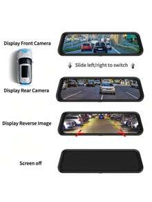 1 pieza Espejo 2 en 1 10 pulgadas 1080P retrovisor del coche & vista trasera