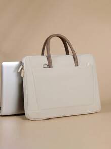 1pc 13 "14" 15 "Multifunctional Computer Storage Hand Bill Shoulder Laptop Bag Compatible With Macbook