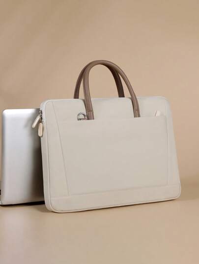 1pc 13 "14" 15 "Multifunctional Computer Storage Hand Bill Shoulder Laptop Bag Compatible With Macbook