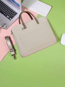 1pc 13 "14" 15 "Multifunctional Computer Storage Hand Bill Shoulder Laptop Bag Compatible With Macbook