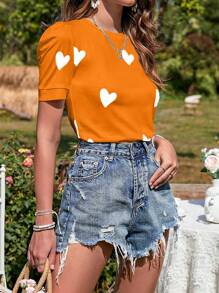 Breezaya Áo thun nữ Tim Giải trí - trái cam - Xem 5