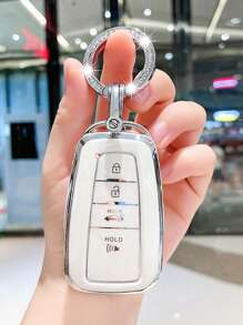 1入組水鑽裝飾TPR聚氨酯車鑰匙殼兼容豐田 - 彩色 - 查看 1