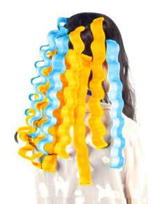 12Pcs Spiral Hair Curler Heatless Water Ripple Hair Curling Roller Diy Styling Tool Set - Blue - View 5