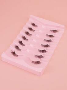 7 paia di ciglia finte con steli trasparenti, allungate, incrociate e ricciolute spesse