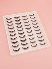 假睫毛,20雙超長3D假睫毛自然彩妝假睫毛用於派對俱樂部 - 黑色 - 查看 1