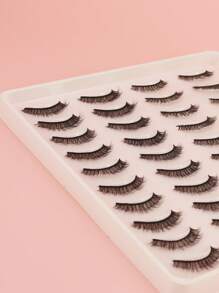 假睫毛,20雙超長3D假睫毛自然彩妝假睫毛用於派對俱樂部 - 黑色 - 查看 2