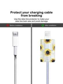 5 cái Bộ bảo vệ cáp dữ liệu chống đứt họa tiết hoa - Nhiều màu - Xem 6