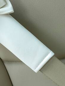 1pc White Bowknot Car Steering Wheel Cover - White - View 6