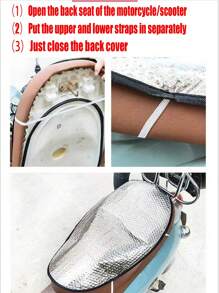 1入組通用防曬兩面PVC摩托車座位套 - 銀色 - 查看 5