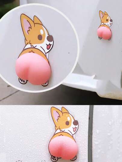 1 Pair Cute Puppy Butt Car Door Anti-Collision Stickers