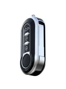 1pc TPU Car Key Case Compatible With Fiat - Black - View 5