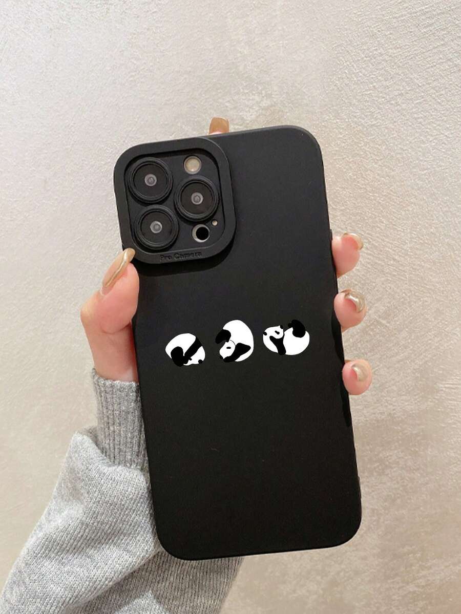 黑色熊貓圖案手機殼 - 彩色 - 查看 1