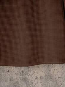 Men Solid Button Up Shirt - Coffee Brown - View 5