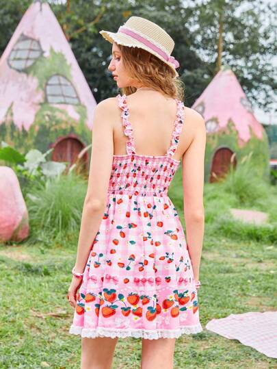 ワンピース [mused] Garden Strawberry Dress Strawberry Midi Dress – Lirika Matoshi