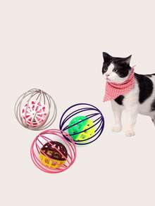 1 pieza con diseño de campana de color al azar gato broma bola para gato para jugando