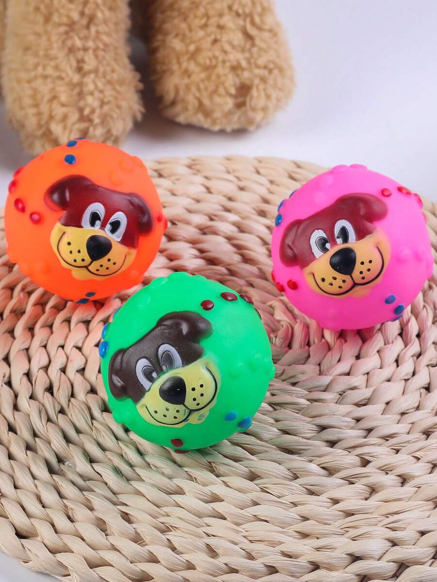 1pc Cartoon Dog Pattern Pet Sound Toy For Dog And Cat For Playing - Multicolor - View 1