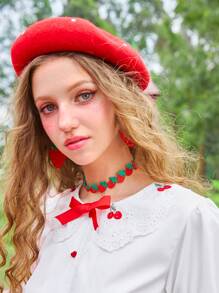 ROMWE Kawaii 蕾絲拼接荷葉邊襯衫 - 白色 - 查看 7