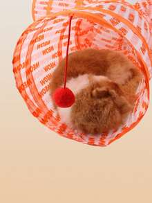 1pc Letter Graphic Cat Tunnel - Pink - View 2