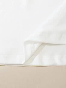 Calvaya Áo hai dây Plus Size màu trơn Giải trí - trắng - Xem 6