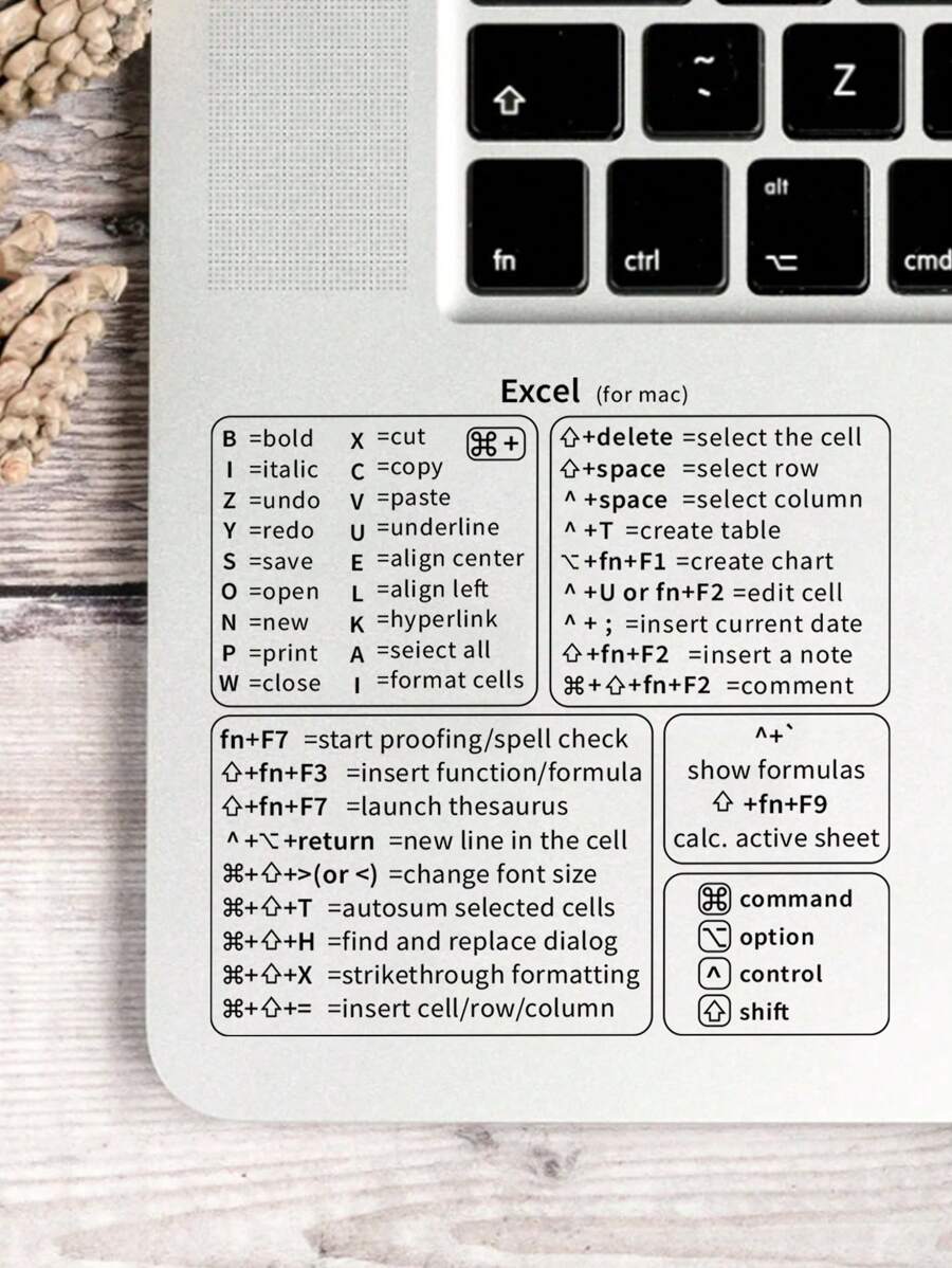 1 hoja Etiqueta engomada protectora del ordenador portátil atajo clave - Multicolor - Ver 1