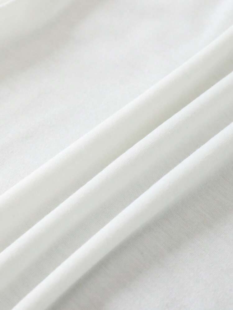 SHEIN LUNE Skull And Butterfly Print Tee - White - View 3