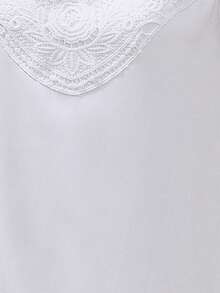 SHEIN VCAY Contrast Lace Tunic Dress - White - View 7