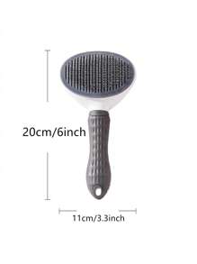 1 chiếc lược chải lông thú cưng bằng nhựa - Hồng - Xem 3