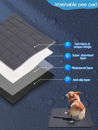 1 pièce Chien Pipi Pad Pet Réutilisable Lavable Couche Tapis 4 Couches Absorbant Anti-fuite Formation Pad Chien Urine Pad Tapis