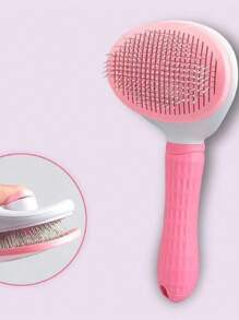 1 chiếc lược chải lông thú cưng bằng nhựa - Hồng - Xem 8