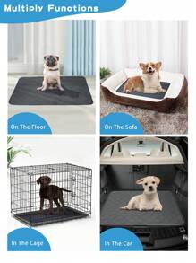 1pc Dog Pee Pad Pet Reusable Washable Diaper Mat 4 Layers Absorbent Leak Proof Training Pad Dog Urine Pad Mat - Dark Grey - View 5