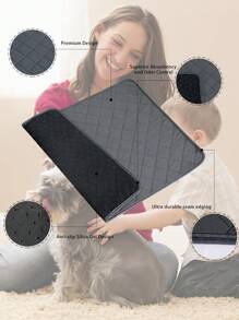 1pc Dog Pee Pad Pet Reusable Washable Diaper Mat 4 Layers Absorbent Leak Proof Training Pad Dog Urine Pad Mat - Dark Grey - View 8