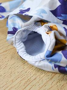 1pc Washable Pet Diaper Female Reusable Princess Dress Style Dog Diaper - Blue and White - View 5